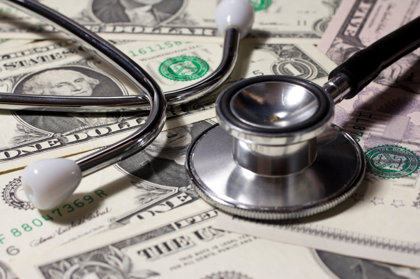 Stethosocpe on field of dollar bills Healthcare Marketing