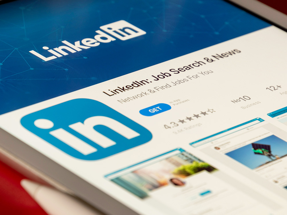 A picture of LinkedIn on a mobile device